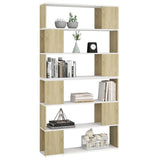 NNEVL Book Cabinet Room Divider White and Sonoma Oak 100x24x188 cm