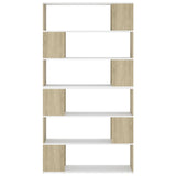 NNEVL Book Cabinet Room Divider White and Sonoma Oak 100x24x188 cm