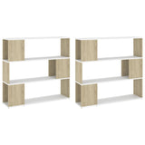 NNEVL Book Cabinet Room Divider White and Sonoma Oak 100x24x188 cm