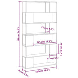 NNEVL Book Cabinet Room Divider White and Sonoma Oak 100x24x188 cm