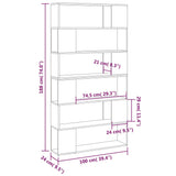 NNEVL Book Cabinet Room Divider High Gloss White 100x24x188 cm