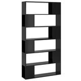 NNEVL Book Cabinet Room Divider High Gloss Black 100x24x188 cm