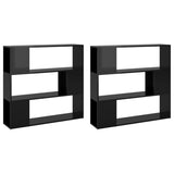 NNEVL Book Cabinet Room Divider High Gloss Black 100x24x188 cm