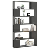 NNEVL Book Cabinet Room Divider High Gloss Grey 100x24x188 cm
