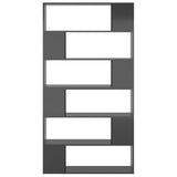 NNEVL Book Cabinet Room Divider High Gloss Grey 100x24x188 cm
