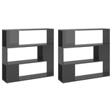 NNEVL Book Cabinet Room Divider High Gloss Grey 100x24x188 cm