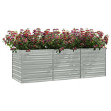 NNEVL Garden Raised Bed 240x80x77 cm Galvanized Steel Silver