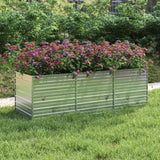 NNEVL Garden Raised Bed 240x80x77 cm Galvanized Steel Silver