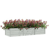 NNEVL Garden Raised Bed 240x80x45 cm Galvanized Steel Silver