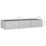 NNEVL Garden Raised Bed 240x80x45 cm Galvanized Steel Silver