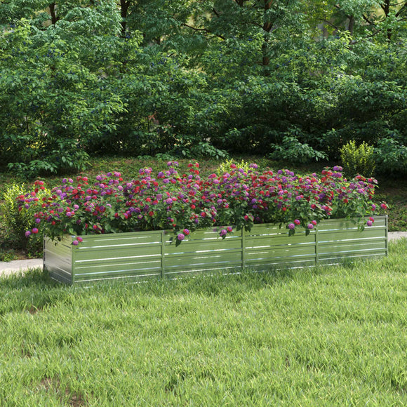 NNEVL Garden Raised Bed 320x80x45 cm Galvanized Steel Silver