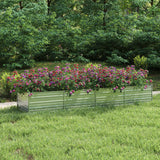 NNEVL Garden Raised Bed 320x80x45 cm Galvanized Steel Silver