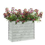 NNEVL Garden Raised Bed 100x40x77 cm Galvanized Steel Silver