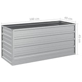 NNEVL Garden Raised Bed 100x40x45 cm Galvanized Steel Silver