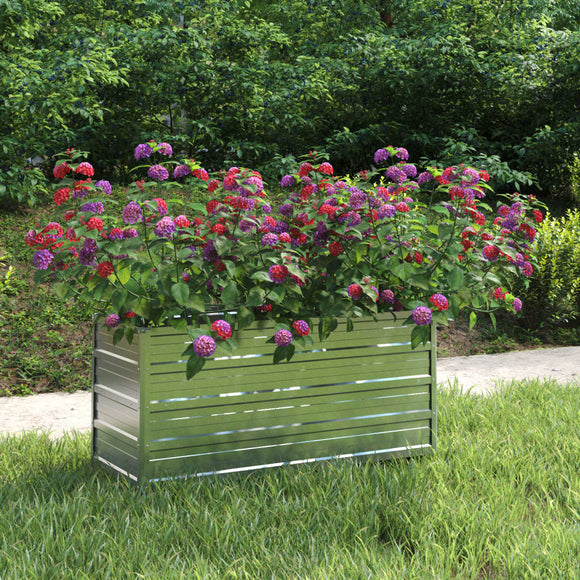NNEVL Garden Raised Bed 100x40x45 cm Galvanized Steel Silver