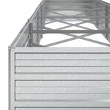 NNEVL Garden Raised Bed 400x80x45 cm Galvanized Steel Silver