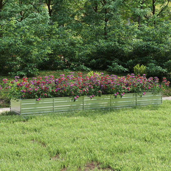 NNEVL Garden Raised Bed 400x80x45 cm Galvanized Steel Silver