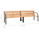 NNEVL Twin Garden Bench 241 cm Solid Wood Chinese Fir