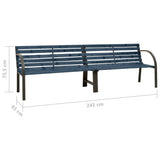 NNEVL Twin Garden Bench 241 cm Solid Wood Chinese Fir Grey