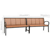 NNEVL Twin Garden Bench 251 cm Steel and WPC