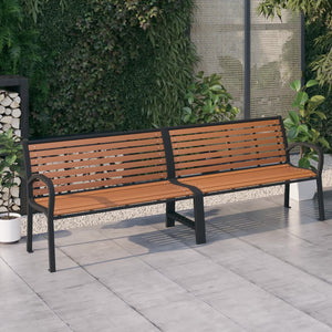 NNEVL Twin Garden Bench 251 cm Steel and WPC