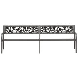 NNEVL Twin Garden Bench 246 cm Grey Steel