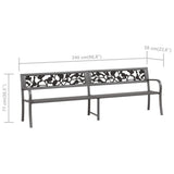 NNEVL Twin Garden Bench 246 cm Grey Steel