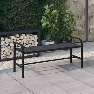 NNEVL Garden Bench 124.5 cm Steel and WPC Black