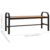 NNEVL Garden Bench 124.5 cm Steel and WPC Brown and Black