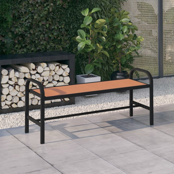 NNEVL Garden Bench 124.5 cm Steel and WPC Brown and Black