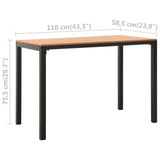 NNEVL 3 Piece Garden Dining Set Steel and WPC Brown and Black