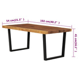 NNEVL Coffee Table Solid Wood Suar 102x54x41 cm