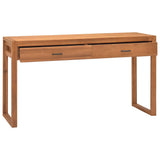 NNEVL Desk with 2 Drawers 120x40x75 cm Solid Wood Teak