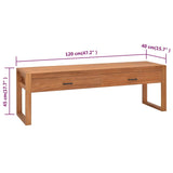 NNEVL TV Cabinet 120x40x45 cm Solid Wood Teak