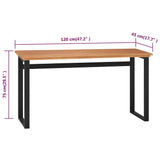 NNEVL Desk 120x45x75 cm Solid Wood Teak