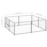 NNEVL Dog Kennel Silver 4 m² Steel