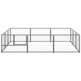 NNEVL Dog Kennel Black 9 m² Steel