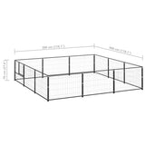 NNEVL Dog Kennel Black 9 m² Steel