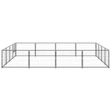 NNEVL Dog Kennel Black 16 m² Steel
