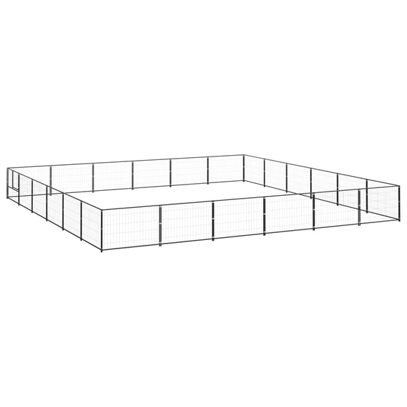 NNEVL Dog Kennel Black 36 m² Steel