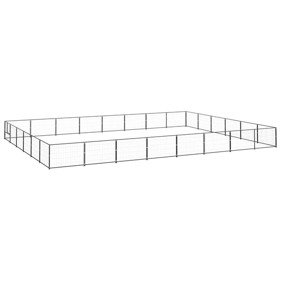 NNEVL Dog Kennel Black 48 m² Steel
