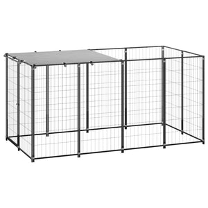 NNEVL Dog Kennel Black 2.42 m² Steel
