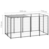 NNEVL Dog Kennel Black 2.42 m² Steel
