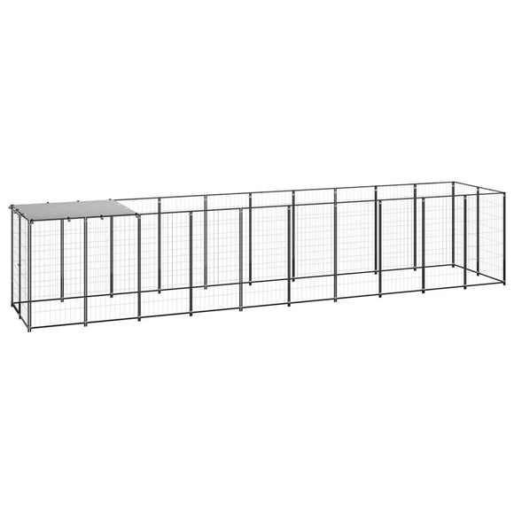 NNEVL Dog Kennel Black 6.05 m² Steel