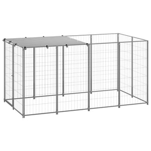 NNEVL Dog Kennel Silver 2.42 m² Steel