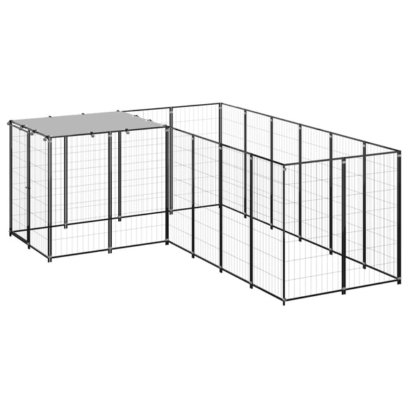 NNEVL Dog Kennel Black 4.84 m² Steel