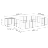 NNEVL Dog Kennel Silver 15.73 m² Steel