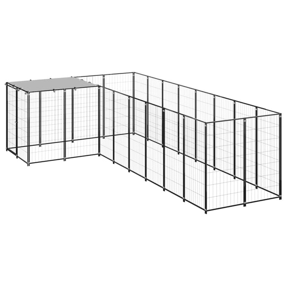 NNEVL Dog Kennel Black 6.05 m² Steel