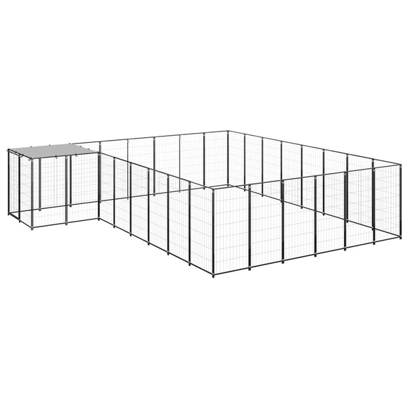 NNEVL Dog Kennel Black 15.73 m² Steel