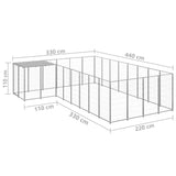 NNEVL Dog Kennel Silver 10.89 m² Steel